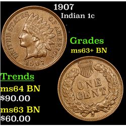 1907 Indian Cent 1c Grades Select+ Unc BN