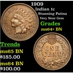 1909 Indian Cent 1c Grades Choice+ Unc BN
