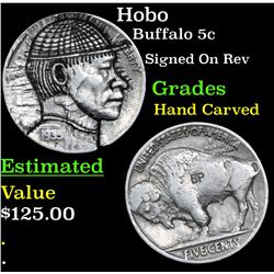 Hobo Buffalo Nickel 5c Grades Hand Carved
