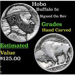 Hobo Buffalo Nickel 5c Grades Hand Carved