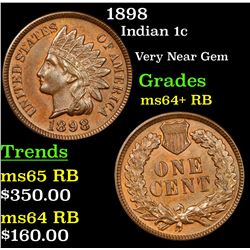 1898 Indian Cent 1c Grades Choice+ Unc RB