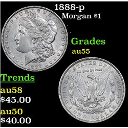 1888-p Morgan Dollar $1 Grades Choice AU