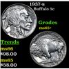 Image 1 : 1937-s Buffalo Nickel 5c Grades GEM+ Unc