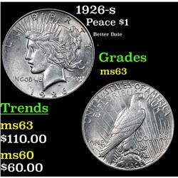 1926-s Peace Dollar $1 Grades Select Unc