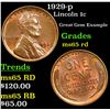 Image 1 : 1929-p Lincoln Cent 1c Grades GEM Unc RD