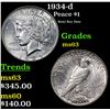 Image 1 : 1934-d Peace Dollar $1 Grades Select Unc