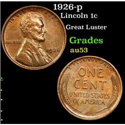 1926-p Lincoln Cent 1c Grades Select AU