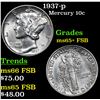 Image 1 : 1937-p Mercury Dime 10c Grades GEM+ FSB