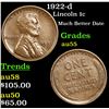 Image 1 : 1922-d Lincoln Cent 1c Grades Choice AU