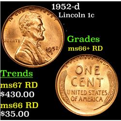 1952-d Lincoln Cent 1c Grades GEM++ RD