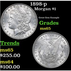 1898-p Morgan Dollar $1 Grades GEM Unc