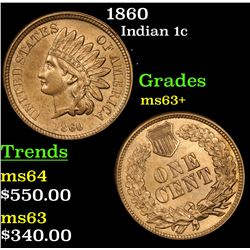 1860 Indian Cent 1c Grades Select+ Unc