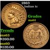 Image 1 : 1863 Indian Cent 1c Grades Select Unc