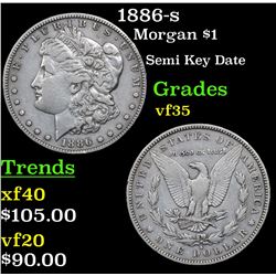 1886-s Morgan Dollar $1 Grades vf++