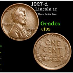 1927-d Lincoln Cent 1c Grades vf++