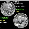 Image 1 : 1921-p Buffalo Nickel 5c Grades f+