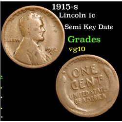 1915-s Lincoln Cent 1c Grades vg+