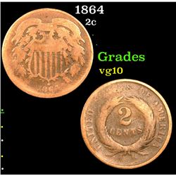 1864 Two Cent Piece 2c Grades vg+