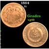 Image 1 : 1864 Two Cent Piece 2c Grades vg+
