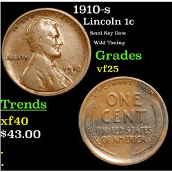1910-s Lincoln Cent 1c Grades vf+