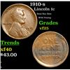 Image 1 : 1910-s Lincoln Cent 1c Grades vf+