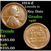 Image 1 : 1914-d Lincoln Cent 1c Grades vg+