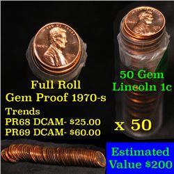 Proof 1970-s Lincoln cent 1c roll, 50 pieces (fc) (fc)