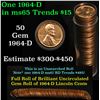 Image 1 : Full roll of 1964-d Lincoln Cents 1c Uncirculated Condition . .