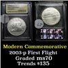 Image 1 : 2003-p First Flight . . Modern Commem Dollar $1 Grades ms70, Perfection