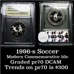 1996-s Olympics Soccer . . Grades GEM++ Proof Deep Cameo