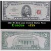 Image 1 : 1963 $5 Red seal United States Note . . Grades vf+