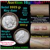 Image 1 : ***Auction Highlight*** Full solid date 1921-p KEY DATE Peace silver dollar roll, 20 coins   (fc)