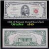 Image 1 : 1963 $5 Red seal United States Note . . Grades xf