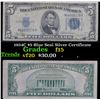 Image 1 : 1934C $5 Blue Seal Silver Certificate . . Grades f+