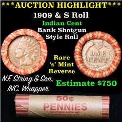 ***Auction Highlight*** Indian 1c Shotgun Roll, 1909 end, KEY date 's' mint on the other, Wow! . . (