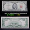 Image 1 : 1963 $5 Red seal United States Note . . Grades vf++