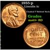 Image 1 : 1955-p Lincoln Cent 1c Grades Select+ Unc RD