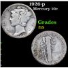 Image 1 : 1926-p Mercury Dime 10c Grades f+