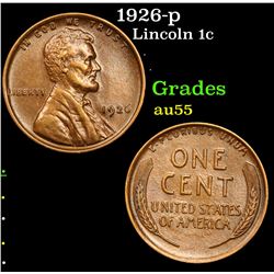 1926-p Lincoln Cent 1c Grades Choice AU