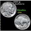 Image 1 : 1937-p Buffalo Nickel 5c Grades xf+