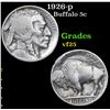 Image 1 : 1926-p Buffalo Nickel 5c Grades vf+