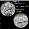 Image 1 : 1952-d Jefferson Nickel 5c Grades Choice+ Unc