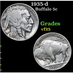 1935-d Buffalo Nickel 5c Grades vf+