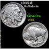 Image 1 : 1935-d Buffalo Nickel 5c Grades vf+