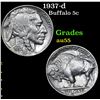 Image 1 : 1937-d Buffalo Nickel 5c Grades Choice AU