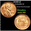 Image 1 : 1940-d Lincoln Cent 1c Grades GEM Unc RD