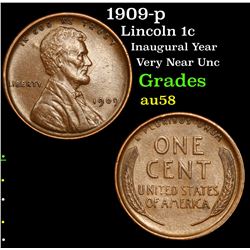 1909-p Lincoln Cent 1c Grades Choice AU/BU Slider