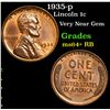 Image 1 : 1935-p Lincoln Cent 1c Grades Choice+ Unc RB