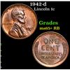 Image 1 : 1942-d Lincoln Cent 1c Grades Gem+ Unc RB