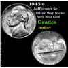 Image 1 : 1945-s Jefferson Nickel 5c Grades Choice+ Unc